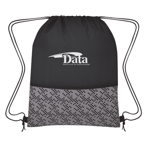 Drawstring backpack made of 210 denier polyester with a bitmap design.... from ASI 61125 Hit Promotional Products / Hit®