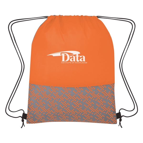 Drawstring backpack made of 210 denier polyester with a bitmap design.... from ASI 61125 Hit Promotional Products / Hit®