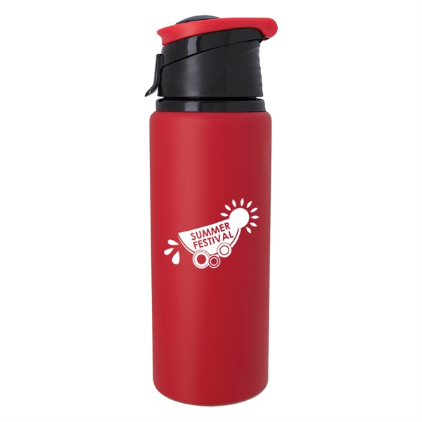 24 oz. aluminum Velvet Touch bottle with a screw-on, spill-resistant, flip-top... from ASI 61125 Hit Promotional Products / Hit®