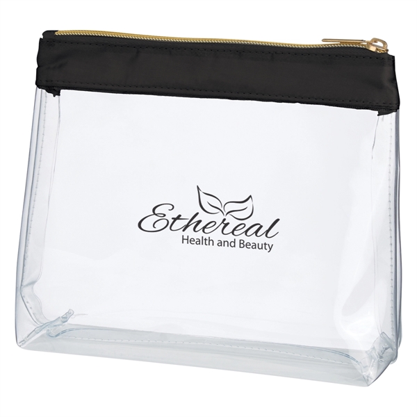Sadie cosmetic bag made of clear PVC with satin material, a... from ASI 61125 Hit Promotional Products / Hit®