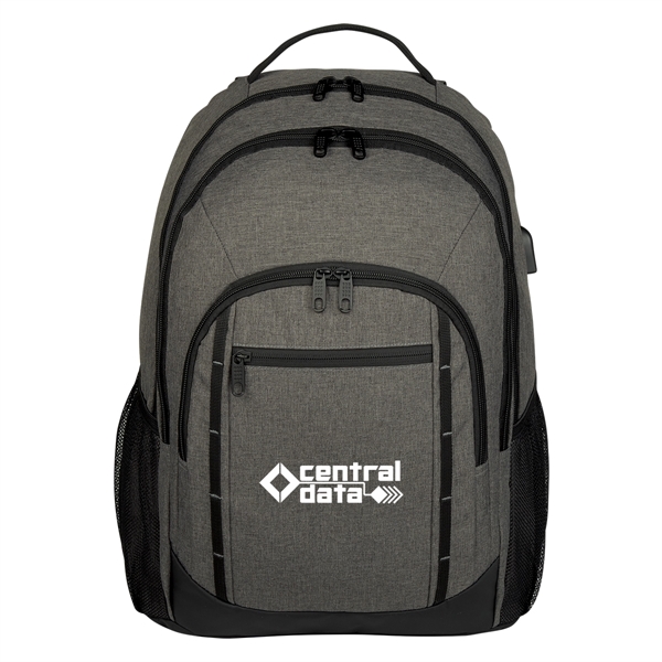 14" x 18" x 5 1/2" gray backpack made of polyester... from ASI 61125 Hit Promotional Products / Hit®