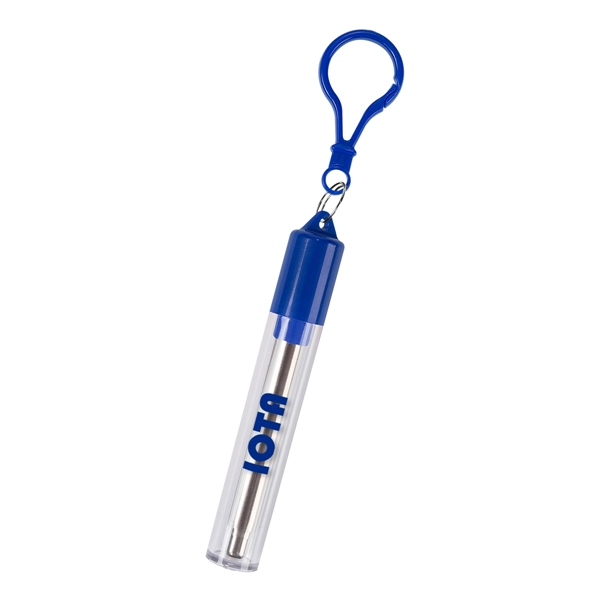 9" collapsible, reusable stainless steel straw with silicone tip and wire... from ASI 61125 Hit Promotional Products / Hit®