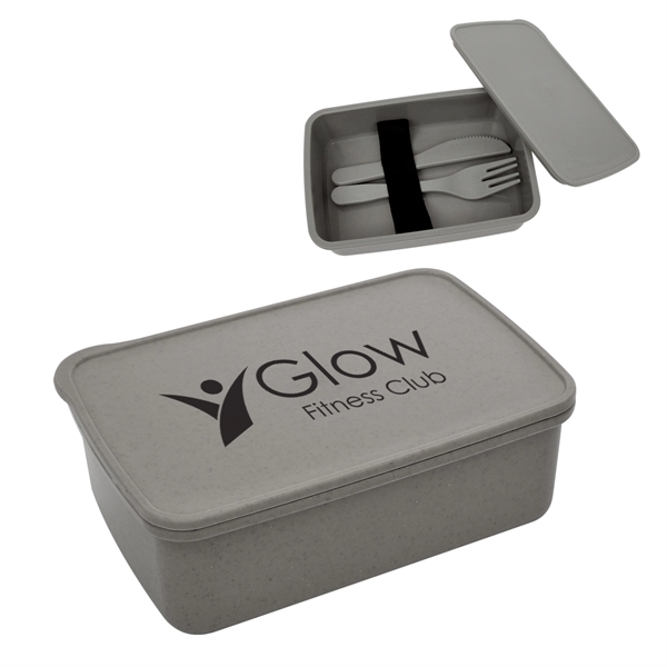 Utensil set with a fork, knife, and straw inside of a... from ASI 61125 Hit Promotional Products / Hit®