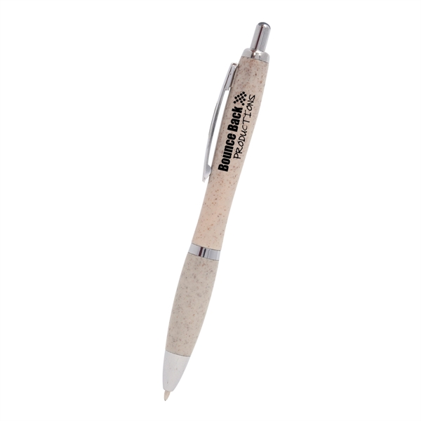 Plunger-action ballpoint pen made of straw polypropylene... from ASI 61125 Hit Promotional Products / Hit®