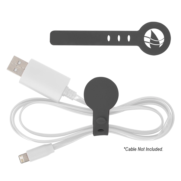 Adjustable silicone cable tie for keeping things like cords and earbuds... from ASI 61125 Hit Promotional Products / Hit®
