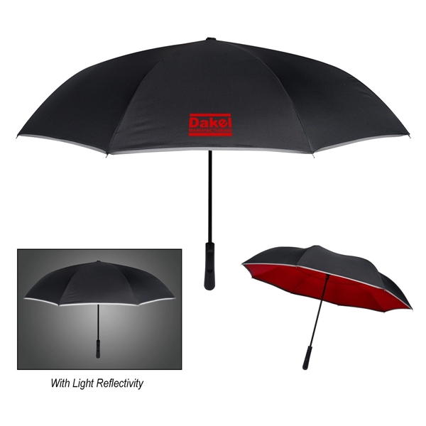 Inversion umbrella with an inverted design, contrasting underside, and reflective edge.... from ASI 61125 Hit Promotional Products / Hit®