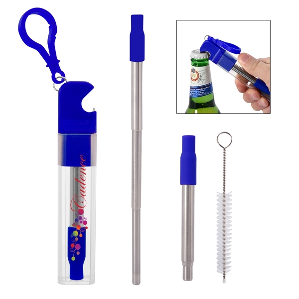 Straw kit with bottle opener for easily opening drinks and taking... from ASI 61125 Hit Promotional Products / Hit®