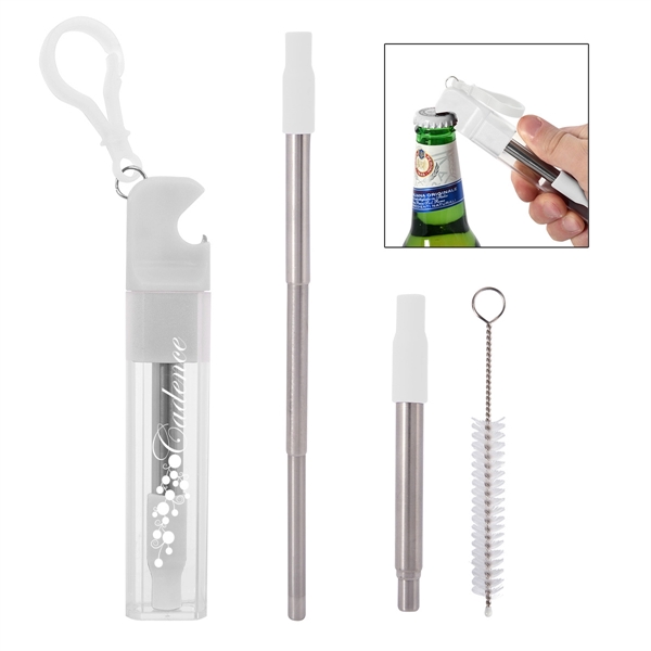 Straw kit with bottle opener for easily opening drinks and taking... from ASI 61125 Hit Promotional Products / Hit®