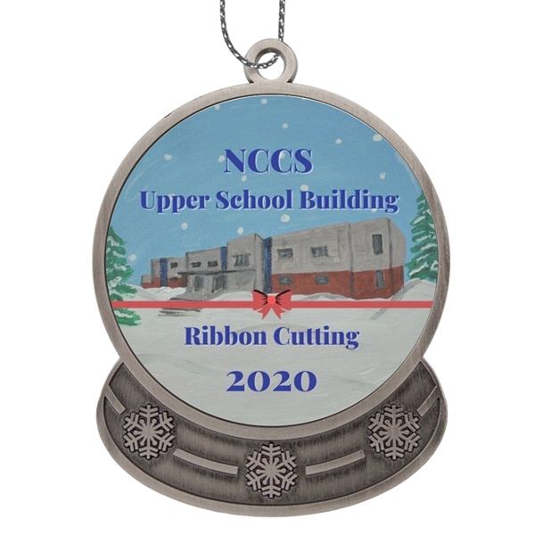2.5" x 1.875" die cast metal snow globe-shape hanging holiday ornament... from ASI 52263 EMT / EMT EMT EASY