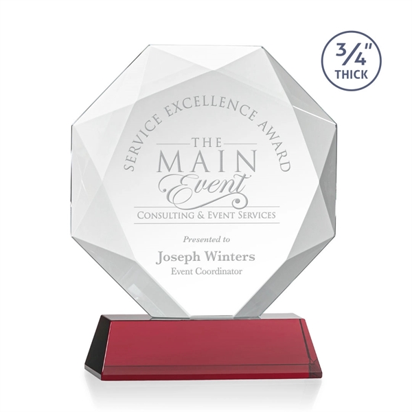 Starfire octagon shape award with faceted edges on a tall tapered... from ASI 84592 St Regis Group / St Regis