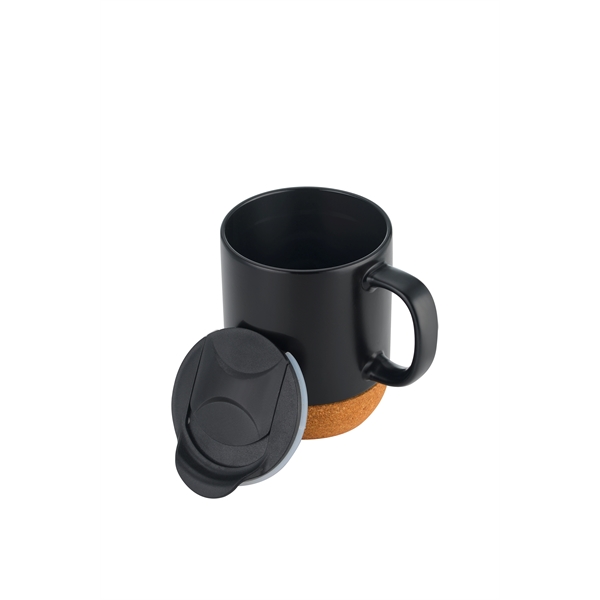 4.17"x3.35" 12oz Cork Base Ceramic Mug with Lid... from ASI 36558 Aprons, Etc.