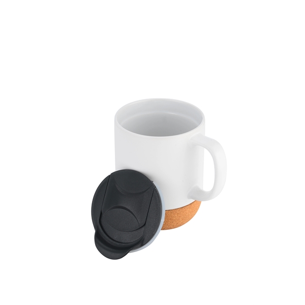 4.17"x3.35" 12oz Cork Base Ceramic Mug with Lid... from ASI 36558 Aprons, Etc.