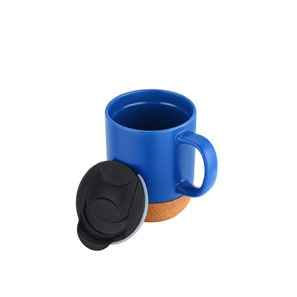 4.17"x3.35" 12oz Cork Base Ceramic Mug with Lid... from ASI 36558 Aprons, Etc.