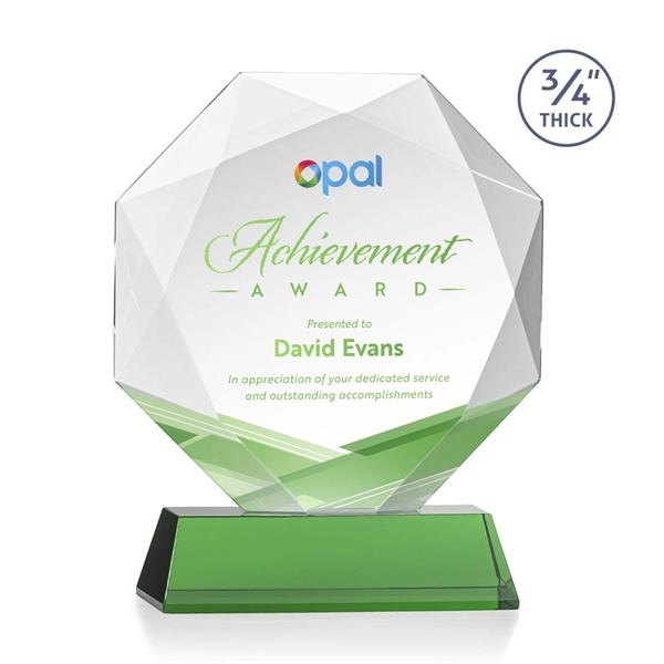 Starfire octagon shape award with faceted edges on a tall tapered... from ASI 84592 St Regis Group / St Regis