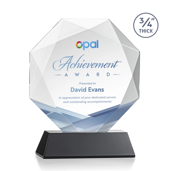 Starfire octagon shape award with faceted edges on a tall tapered... from ASI 84592 St Regis Group / St Regis