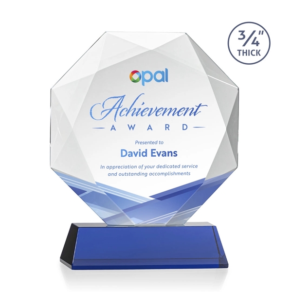 Starfire octagon shape award with faceted edges on a tall tapered... from ASI 84592 St Regis Group / St Regis