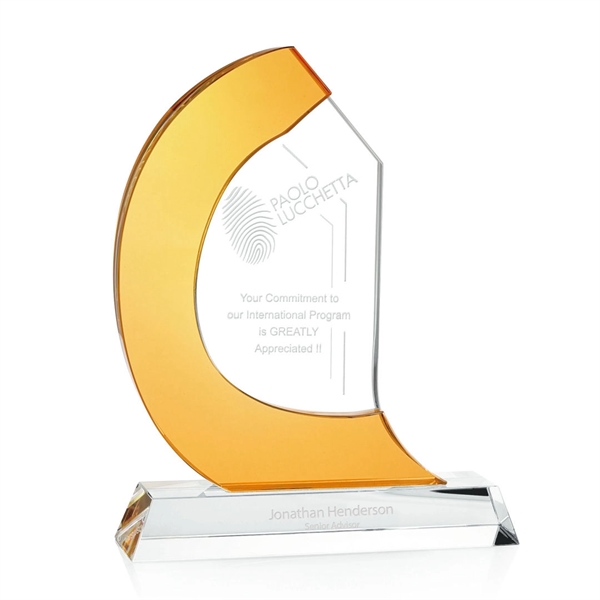 Clear and yellow optical crystal award.... from ASI 84592 St Regis Group / St Regis