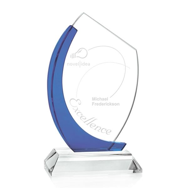 Blue and clear optical crystal award.... from ASI 84592 St Regis Group / St Regis