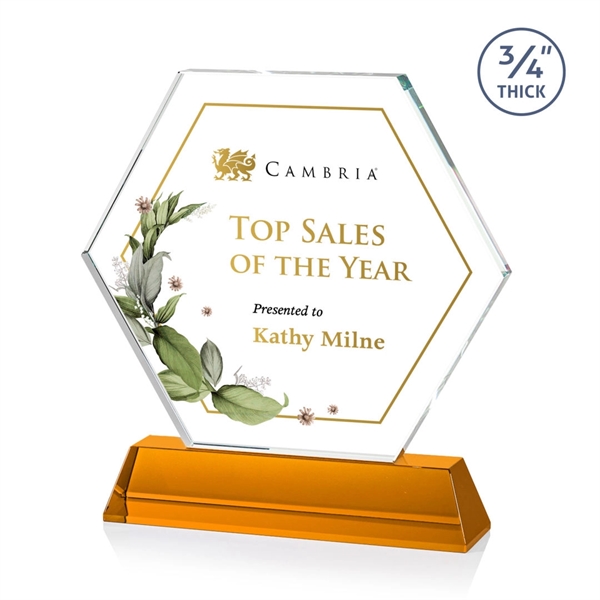 The Ralston Optical Crystal VividPrint™ Award on a tall tapered optical... from ASI 84592 St Regis Group / St Regis