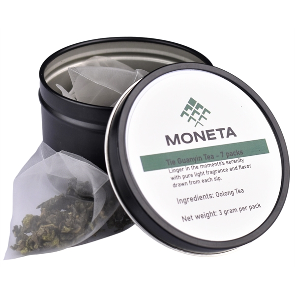 Loose Leaf Tea Bags in Black Custom Tin... from ASI 72657 Active Life Promo / Apres Ski