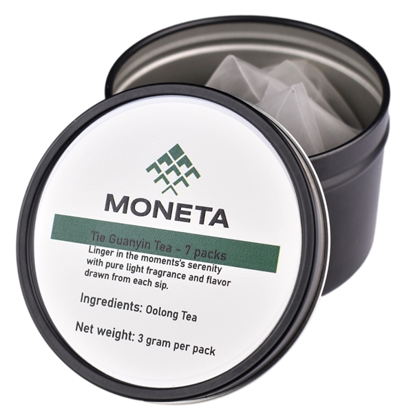 Loose Leaf Tea Bags in Black Custom Tin... from ASI 72657 Active Life Promo / Apres Ski