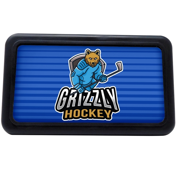 5" W c 3" H x 3 3/4" D black cover... from ASI 61966 HPG / Beacon Promotions