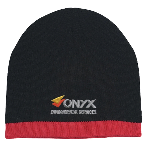Knit Beanie with Stripe.  100% Acrylic.  One Size Fits... from ASI 61125 Hit Promotional Products / Hit®