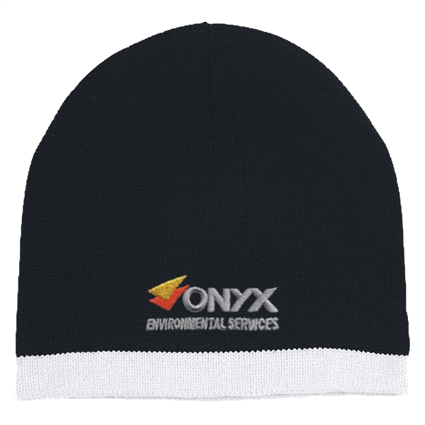 Knit Beanie with Stripe.  100% Acrylic.  One Size Fits... from ASI 61125 Hit Promotional Products / Hit®