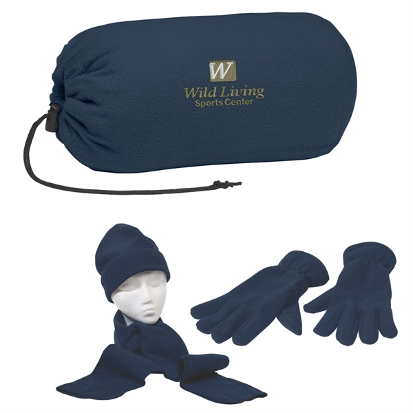 Brushed Polyester Fleece.  Scarf, Gloves and Cap in a Drawstring... from ASI 61125 Hit Promotional Products / Hit®