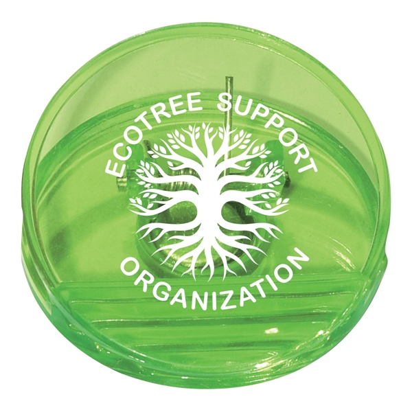 Round shape clip, spring loaded hinge and magnet on back side.... from ASI 61125 Hit Promotional Products / Hit®