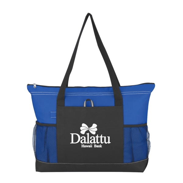 Voyager Tote.  Made Of 600 Denier Polyester.  Top Zippered... from ASI 61125 Hit Promotional Products / Hit®