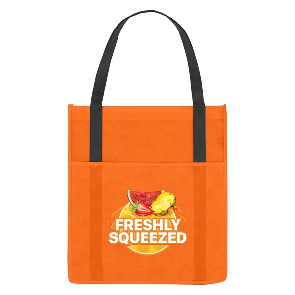 Non-Woven Shopper's Pocket Tote Bag.  Made of 80 Gram Non-Woven,... from ASI 61125 Hit Promotional Products / Hit®