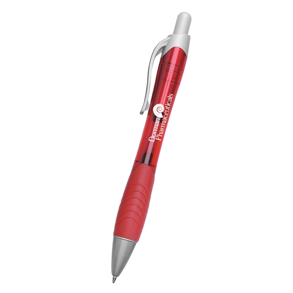 Ballpoint pen with contoured rubberized grip.... from ASI 61125 Hit Promotional Products / Hit®