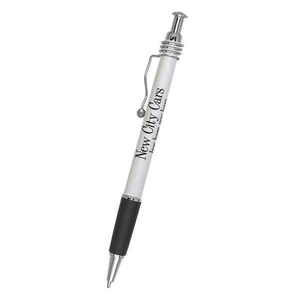 Wired plunger action pen with rubber grip for writing comfort and... from ASI 61125 Hit Promotional Products / Hit®