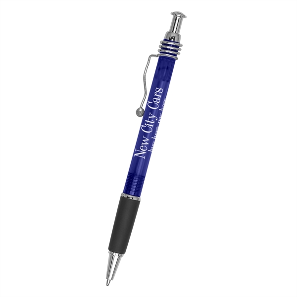 Wired plunger action pen with rubber grip for writing comfort and... from ASI 61125 Hit Promotional Products / Hit®