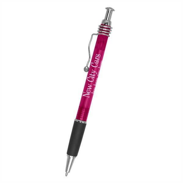 Wired plunger action pen with rubber grip for writing comfort and... from ASI 61125 Hit Promotional Products / Hit®