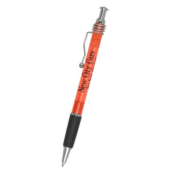 Wired plunger action pen with rubber grip for writing comfort and... from ASI 61125 Hit Promotional Products / Hit®