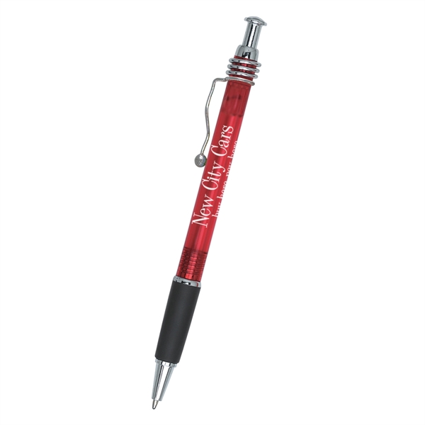 Wired plunger action pen with rubber grip for writing comfort and... from ASI 61125 Hit Promotional Products / Hit®