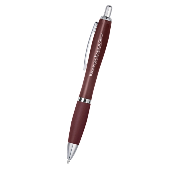 Ballpoint pen with plunger action and rubberized grip.... from ASI 61125 Hit Promotional Products / Hit®