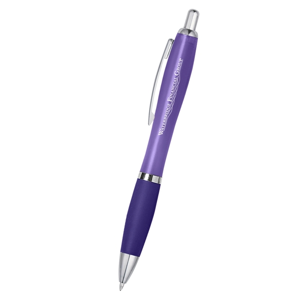 Ballpoint pen with plunger action and rubberized grip.... from ASI 61125 Hit Promotional Products / Hit®