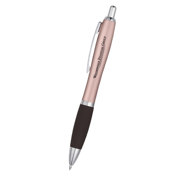 Ballpoint pen with plunger action and rubberized grip.... from ASI 61125 Hit Promotional Products / Hit®