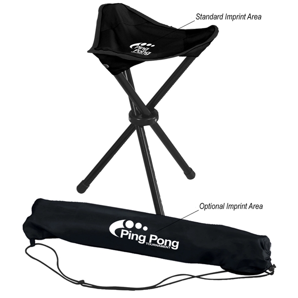 Folding tripod stool with tubular steel frame and carrying bag.... from ASI 61125 Hit Promotional Products / Hit®