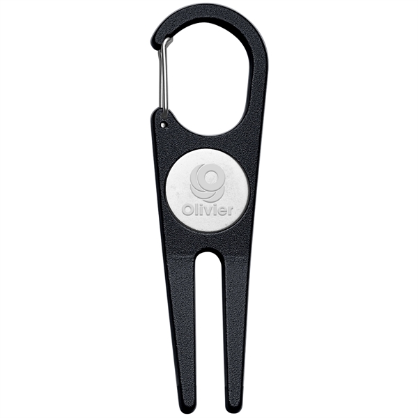 Aluminum divot tool with magnetic ball marker, clip for attachment.... from ASI 61125 Hit Promotional Products / Hit®