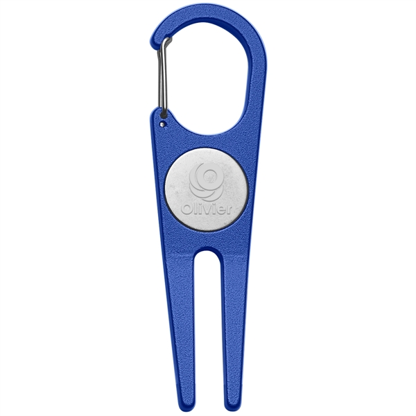 Aluminum divot tool with magnetic ball marker, clip for attachment.... from ASI 61125 Hit Promotional Products / Hit®