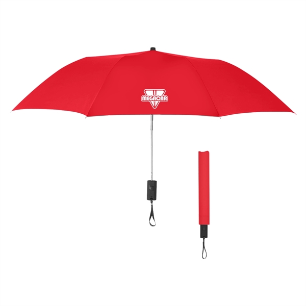 44" Arc Auto-Open Telescopic Folding Umbrella with matching sleeve.... from ASI 61125 Hit Promotional Products / Hit®
