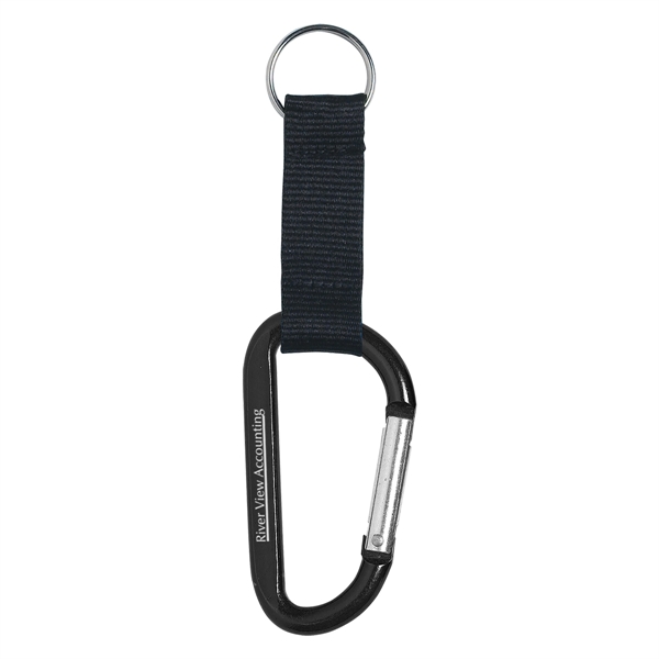 8mm Carabiner With 2 1/2" Strap And Split Ring... from ASI 61125 Hit Promotional Products / Hit®