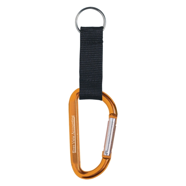 8mm Carabiner With 2 1/2" Strap And Split Ring... from ASI 61125 Hit Promotional Products / Hit®