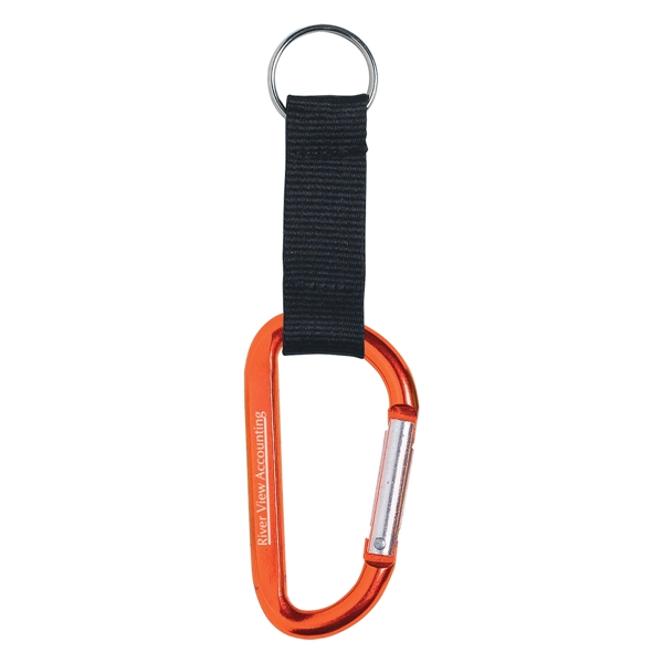 8mm Carabiner With 2 1/2" Strap And Split Ring... from ASI 61125 Hit Promotional Products / Hit®