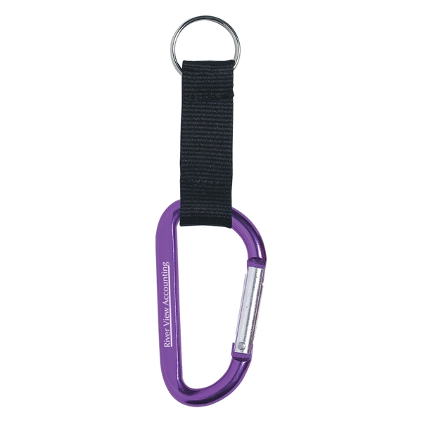 8mm Carabiner With 2 1/2" Strap And Split Ring... from ASI 61125 Hit Promotional Products / Hit®