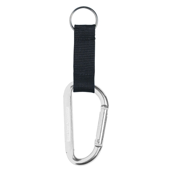 8mm Carabiner With 2 1/2" Strap And Split Ring... from ASI 61125 Hit Promotional Products / Hit®